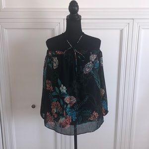 NY & CO floral off the shoulder with neck tie